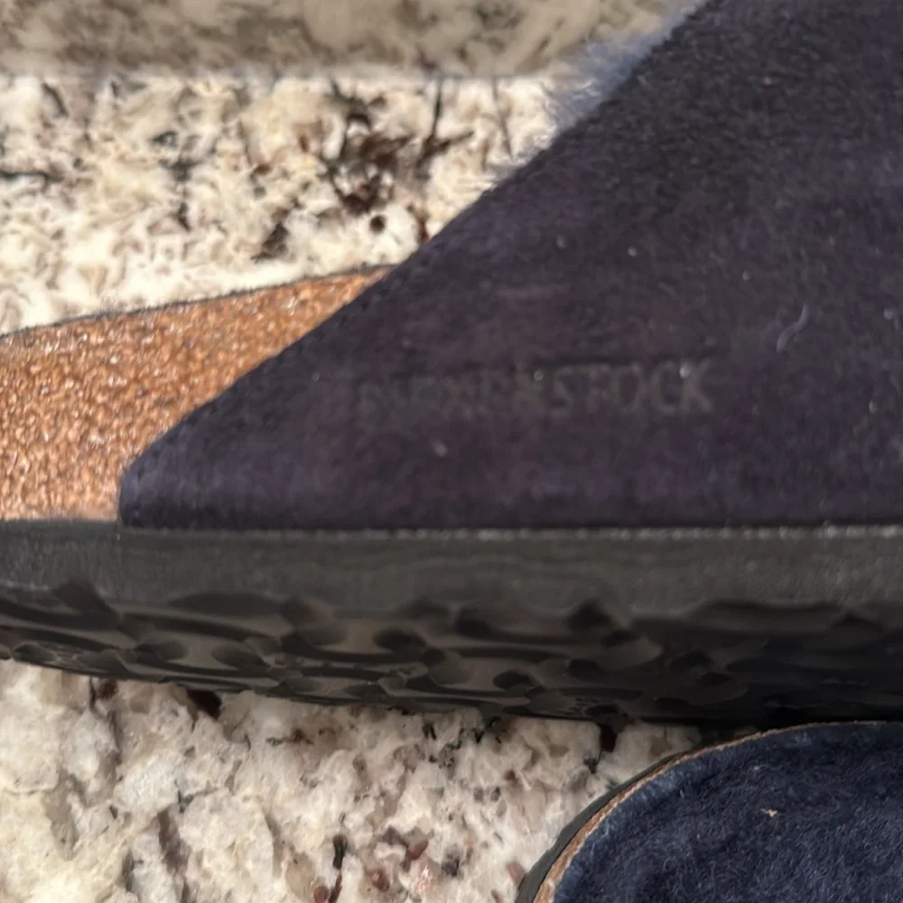 Birkenstock ladies Dark navy Sandals .. size 42 or 11 USA 
Pewter buckles .. new - Picture 6 of 7